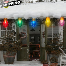 Jumbo Xmas String Lights 16ft Large Christmas Hanging Glossy Clear Multicolor 
