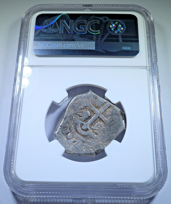NGC XF 1732 Vliegenthart Shipwreck Spanish Mexico 4 Reales 1700's
