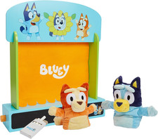 Wooden Puppet Theater for Kids Playset, 20" Kids Pretend Stage Puppets, Intercha