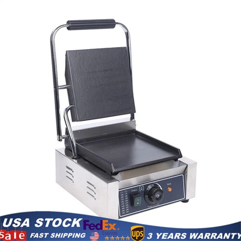 Commercial Sandwich Steak Maker Electric Grill Panini Press Griddle Plate Flat