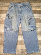 Vintage 90s Y2K Baggy Jeans Utility Men Actual 33x28 JNCO Grunge Skate Wide Leg