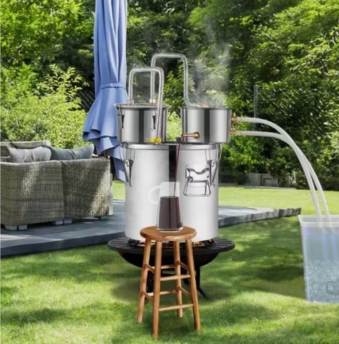 Alcohol Still 5Gal 19L Water Alcohol Distiller Copper Tube With Circulating Pump