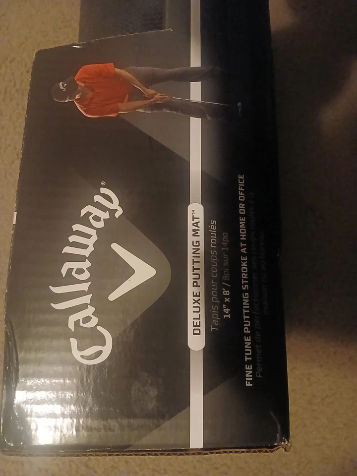 Callaway Deluxe Putting Mat Golf Practice Mat 14" x 8' Green Home/Office ~ NEW - Image 3 of 4