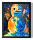 Guajardo Art: Snowman 14X11 Canvas Signed Art Whimsical Wall Decor — photo 1
