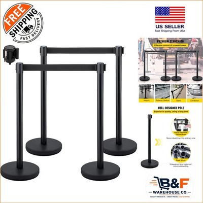 Stainless Steel Crowd Control Stanchions with Concrete Base   4 Units Included