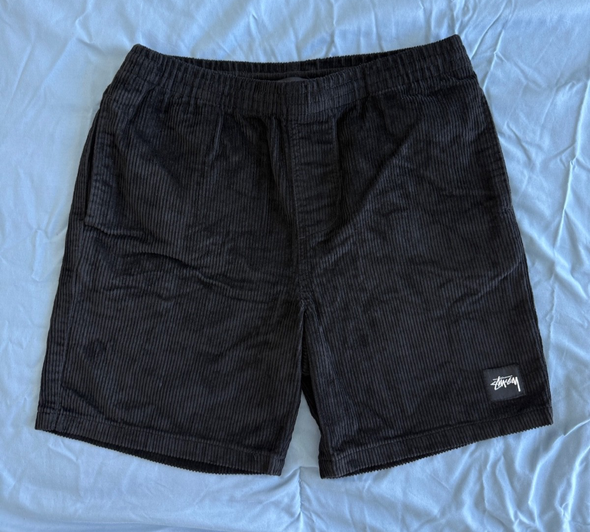 パンツ 80s old stussy beach shorts black feded s-l1200.png