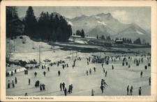 Switzerland Ice Skating rink Dents de Morcles Villars-sur-Ollan, Black White