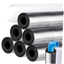 Supkiir 6Pcs Pipe Insulation Foam Tube 1in, Aluminium Foil Self-Adhesive Foam