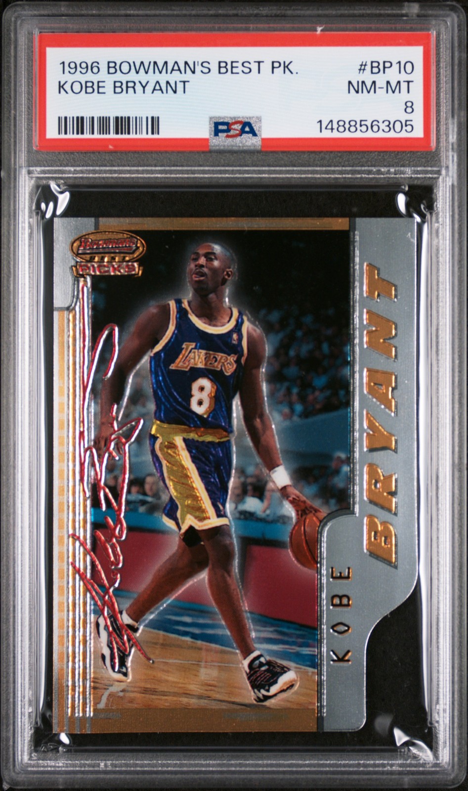 1996 BOWMAN'S BEST BEST PICKS #BP10 KOBE BRYANT PSA 8