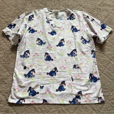 Vintage Disney Eeyore Winnie the Pooh Medical Scrubs Women's Size S