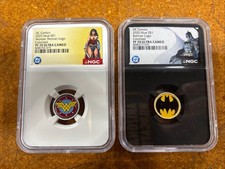 2025 Niue DC Comics Wonder Woman & Batman Logo Pair – NGC PF70 UC – Colorized