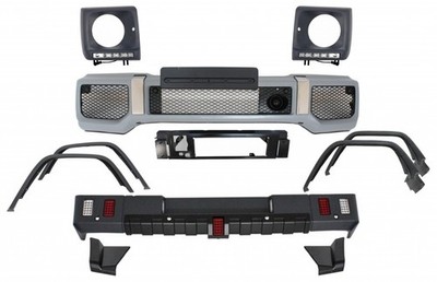 Kit für Mercedes G W463 89-18 G63 G65 Look Radkästen Scheinwerferblenden LED DRL