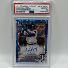 2021 Bowman Sapphire Edition - Chrome Prospects Autograph Maximo Acosta...