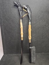 Vintage Bakelite Horse Head Shoe Horn Suit Brush Bamboo Shaft 15"