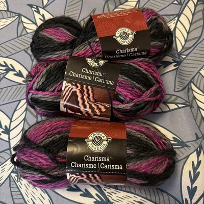 Loops & Threads Charisma Variegated Yarn Black Raspberry 3.5 Oz 109 Yds 3 Skeins
