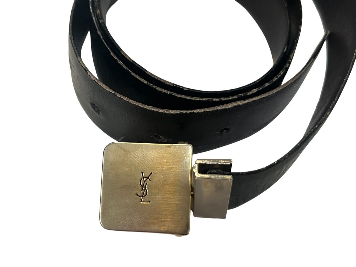 Vintage YVES SAINT LAURENT YSL Gold Silver Belt Buckle  display picture 2