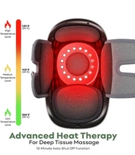 Cordless Knee Massager with Heat, Red Light Therapy Relief LED Screen
