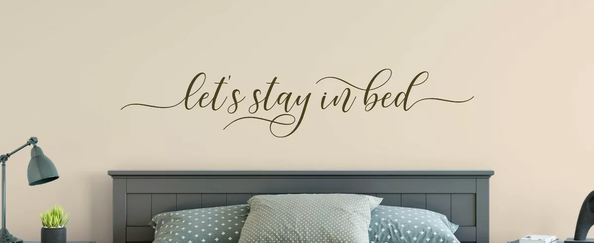 LET#039;S STAY IN BED Couple Love Vinyl Wall Decal Decor Words Home Saying  Quote eBay