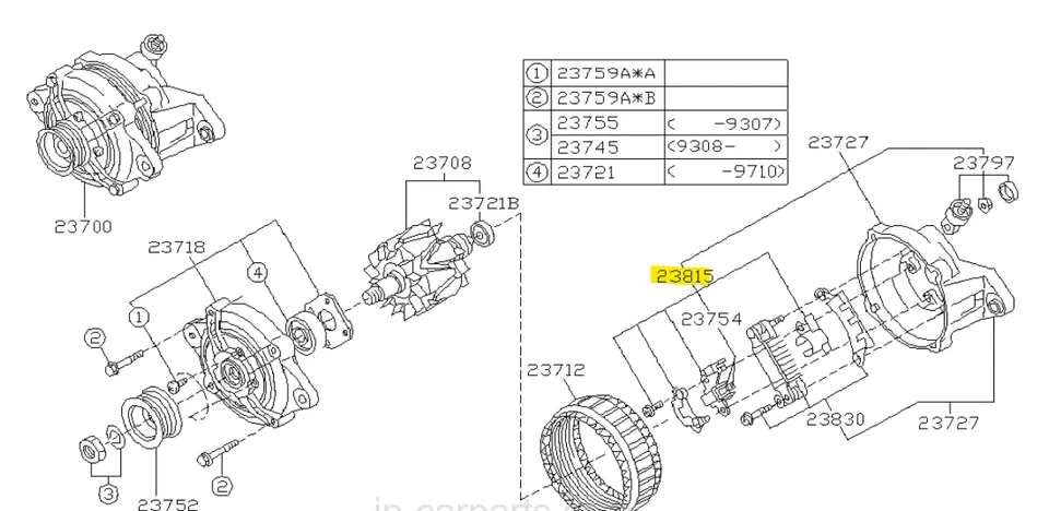 23815AA040 电压调节器,ALTERNATOR SUBARU impreza legacy 93-97 正品 — 第 2/3 张图片