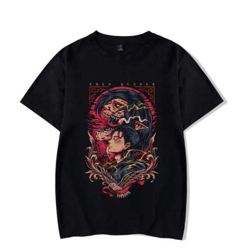 Anime Attack On Titan T-Shirt Hip Hop Oversized Streetwear Vintage Printed Washe - Picture 10 of 63