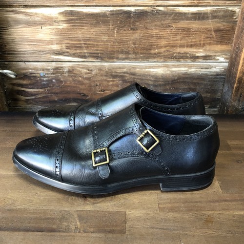 COLE HAAN GRAND OS BLACK LEATHER DOUBLE 