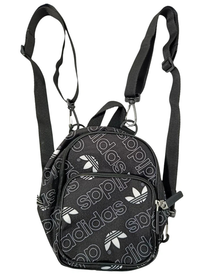 ADIDAS ORIGINALS Damen Mini Rucksack klein classic All over Print logo schwarz - Bild 2 von 4