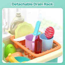 Kids Role Play Kitchen Sink with Water Running Stove Pot and Pan Toys