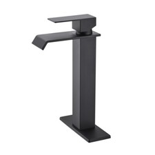 High Quality Stainless Steel Waterfall Spout Single Handle Bathroom Sink Faucet
