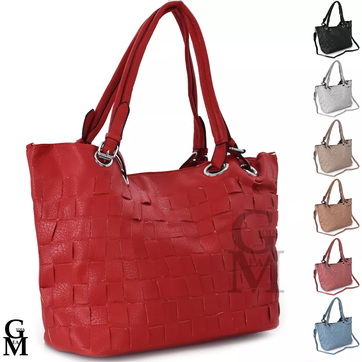 Borsa donna nuova pelle intrecciata shopping capiente grande morbida tracolla eBay