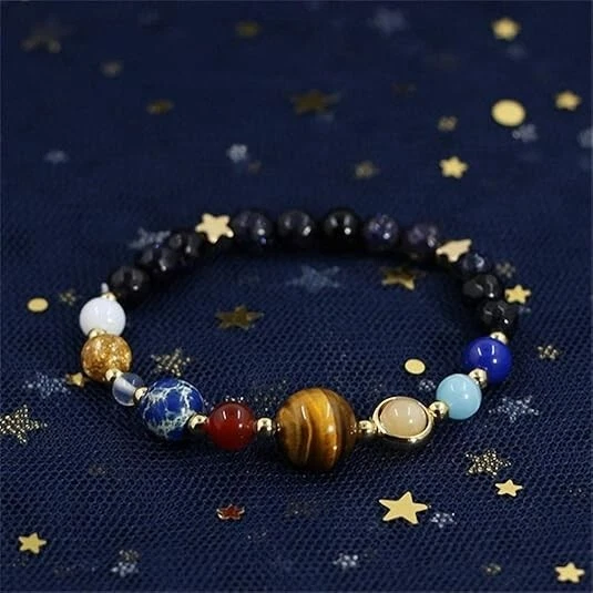 2025Lo último Ocho Planetas Chakra Cuentas Sistema Solar Curación Niñas Mujer Pulsera Foto 4 de 4