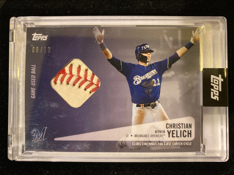 CHRISTIAN YELICH 2020 Topps BASEBALL RELIC /10 SSP From Cycle Game! RARE Brewers - Image 2 of 4