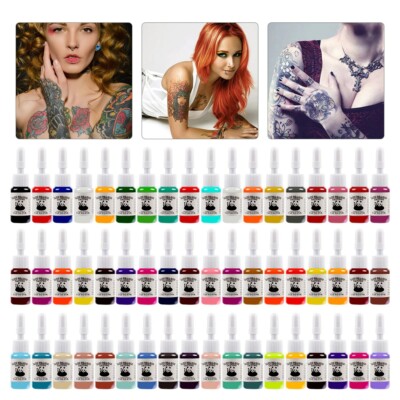 54pcs Tattoo Ink Bottles Professional Makeup Semi-Permanent Body Art Pigment set