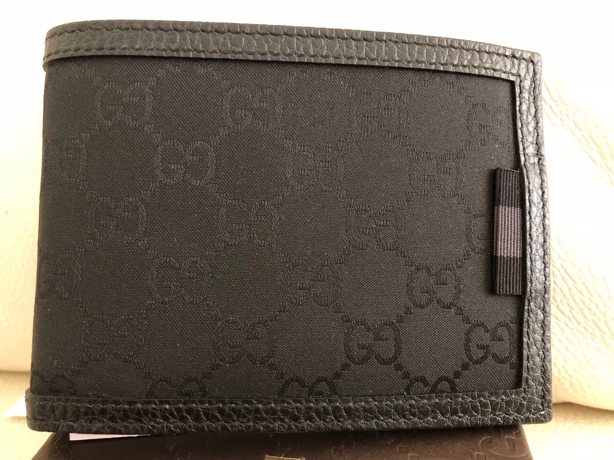 Gucci Double G Logo Guccisima Canvas Wallet Black Large NEW