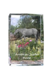 Américain Quarter Horse - Cristal Avec Einem Image de Cheval, En Verre, Mode