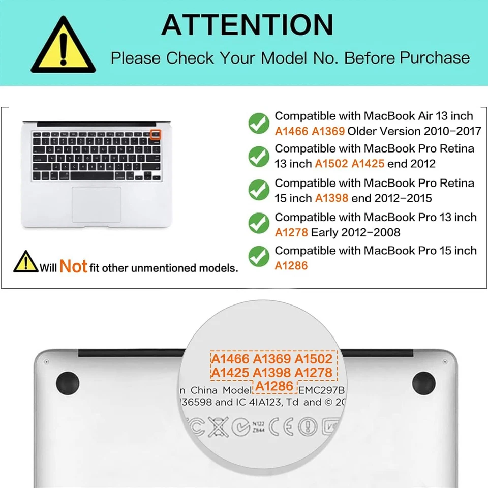 Silicone Keyboard Cover MacBook Air 13 inch A1466 A1369 Pro 13/15 inch 2015 - Image 3 of 4