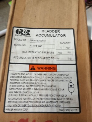Greer, BA001B3U01A1, Bladder Accumulator 3000 PSI 1 Pint