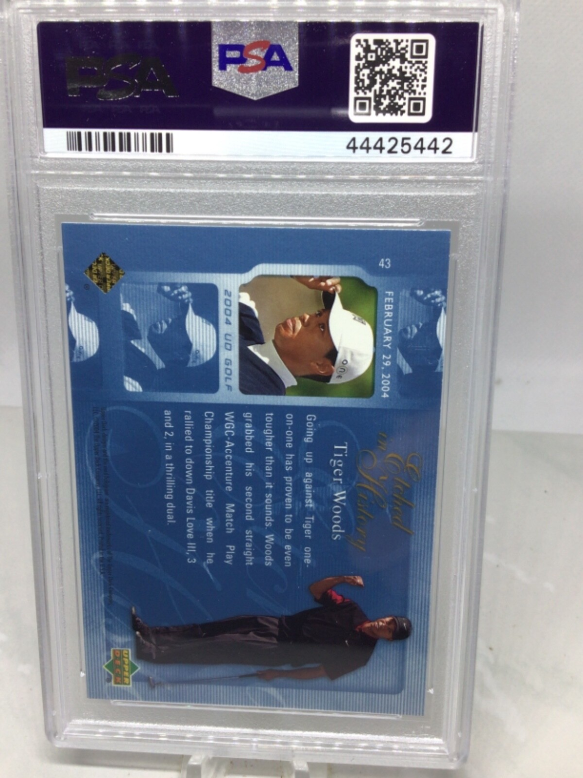 2004 Upper Deck Promo #43 Tiger Woods PSA 9 view 3