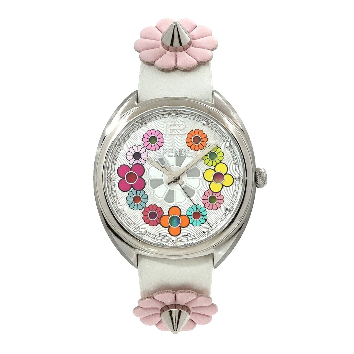 Caja de acero inoxidable Fendi cerámica banda Relojes de pulsera