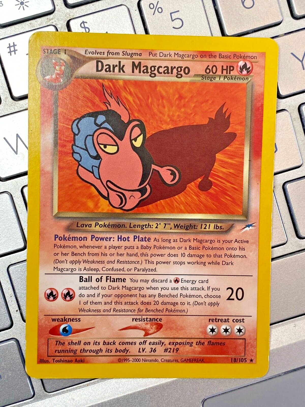 Pokemon Dark Magcargo Neo Destiny Card #18/105 LP 
