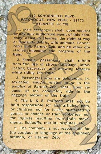 RAILROAD PASS 1966 HUMOROUS "O" GAUGE RAILWAY CARD LAURATAUK & BENDONNEIR NMRA - Picture 2 of 2