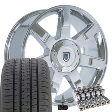 22 Inch Chrome 5309 Rims Bridgestone Tires Tpms Lug Set Fit Cadillac Escalade