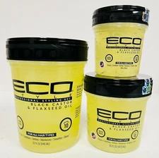 Eco Styler Black Castor & Flaxseed Oil Styling Hair Gel Max Hold 32/16/8fl oz