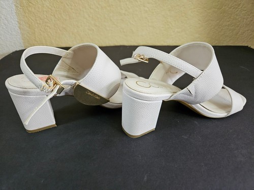 Calvin klein Opened Heels & Toes Shoes SandalsOff White Pebble Leather Like 6M - Picture 4 of 24