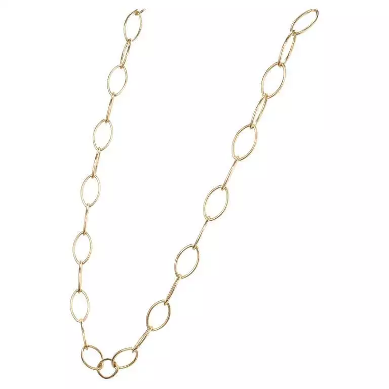 Tiffany Co 18k Yellow Gold Oval Link Necklace eBay