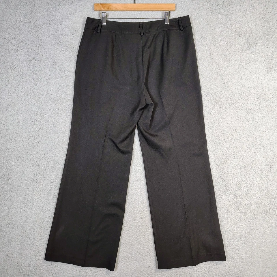 Pantalones de vestir largos altos Sally para mujer 12 negros pantalones de pierna ancha clásicos carrera Foto 2 de 4