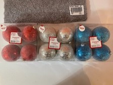 Holiday Style 4 Count Shatter Proof Ornaments Red, White or Blue -NEW 
