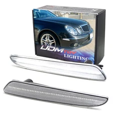 Clear Lens White Full LED Side Marker Lamps For 2007-09 Mercedes W211 E-Class 4d
