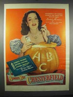 dorothy smoking cigarettes 1947 Chesterfield Cigarettes Ad - Dorothy Lamour