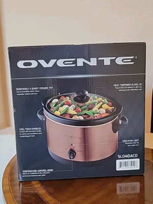 Ovente 4-Quart Slow Cooker With Heat-Tempered Glass Lid