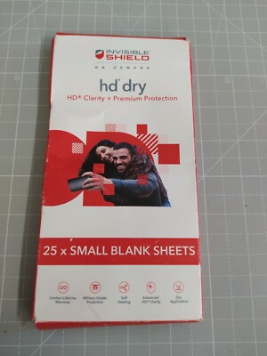 Invisible Shield HD Dry HD clarity +Premium Protection 25 x small Blanket sheet